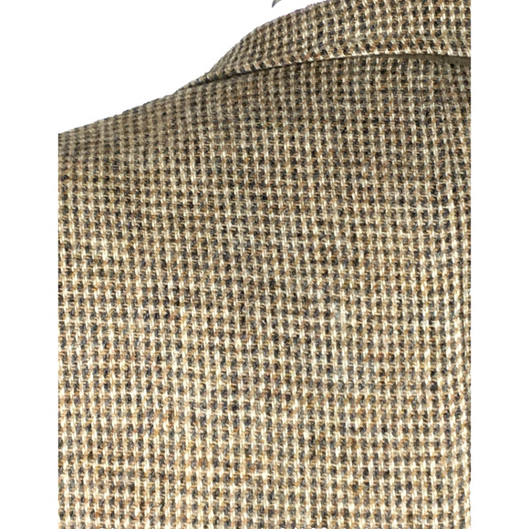 44S Harris Tweed Mens Vintage 3 Button Blazer Sport Coat Jacket Sand Beige Gray - Picture 9 of 13